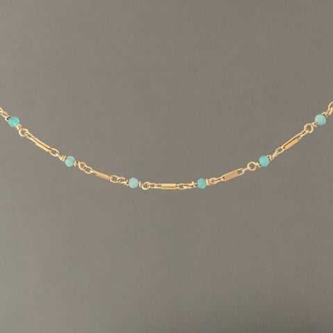 Amazonite Bar Choker Necklace