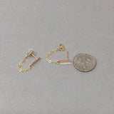 Bar and Chain Post Earrings