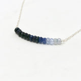 Real Blue Sapphire Ombre Beaded Necklace