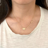 Side By Side BUTTERFLIES Necklace