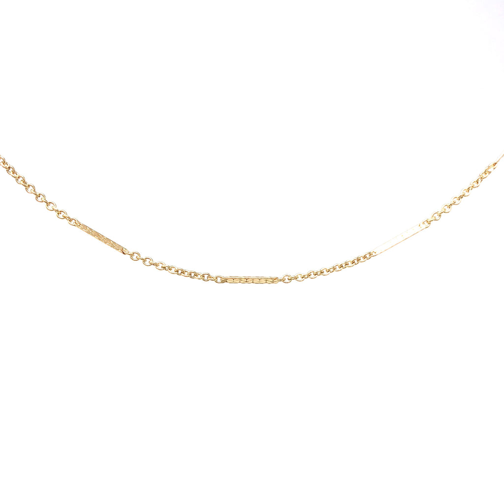 Gold Fill DETAILED CHAIN BAR Necklace