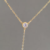 CZ Lariat Gold Necklace