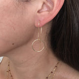 Circle Box Chain Threader Earrings