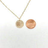 DANDELION ENGRAVED Disc Necklace