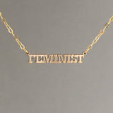FEMINIST Word Charm Necklace