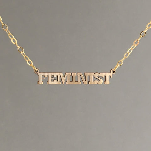FEMINIST Word Charm Necklace