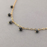 Five Black Diamond Stone Necklace