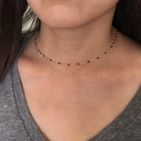 Garnet Gold Bar Choker Necklace