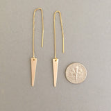 Gold Fill Spike Box Chain Threader Earrings