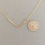 Chevron Hammered Bar Necklace