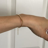 Hammered Curved Bar Gold Fill Bracelet