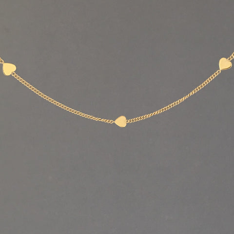 Heart Chain Choker Gold Necklace