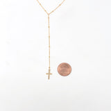 Small Cross Lariat Necklace