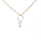 Aquamarine Stone Circle Necklace