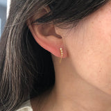 Tic Tac Stud Chain Swarovski Gold Earring also in Rose Gold and Sterling Silver