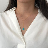 Turquoise Lariat Gold Necklace