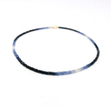 Real Blue Sapphire Ombre Beaded Necklace