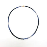 Real Blue Sapphire Ombre Beaded Necklace