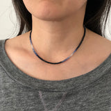 Real Blue Sapphire Ombre Beaded Necklace