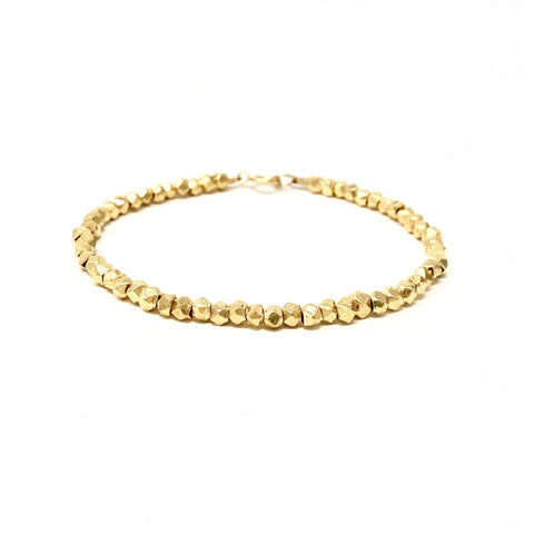 Gold Beaded Nugget Bracelet