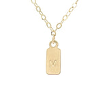 Personalized Stamped Initial Tag Necklace