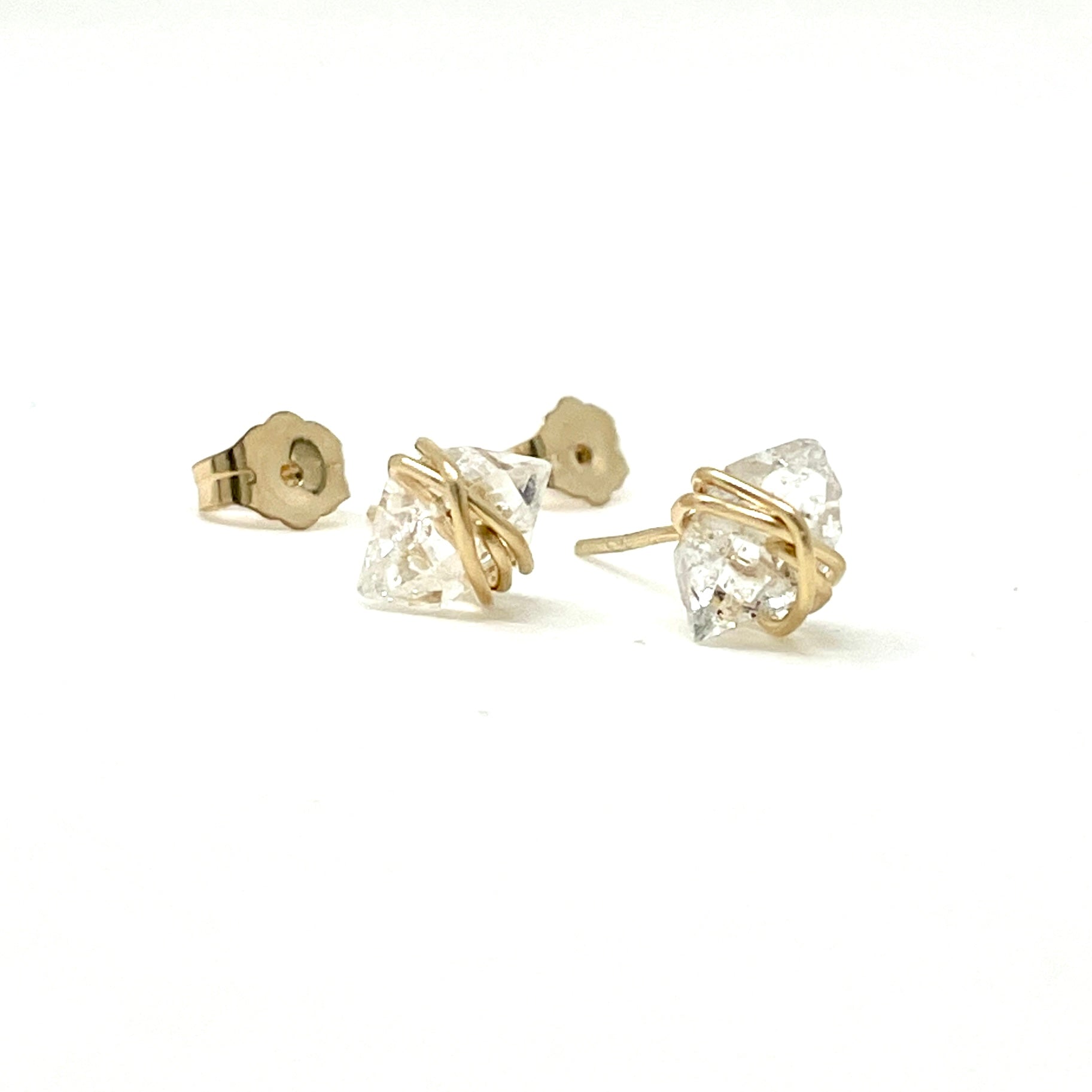 Herkimer diamond earrings wire wrapped deals