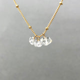 Three Herkimer Diamond Stone Necklace