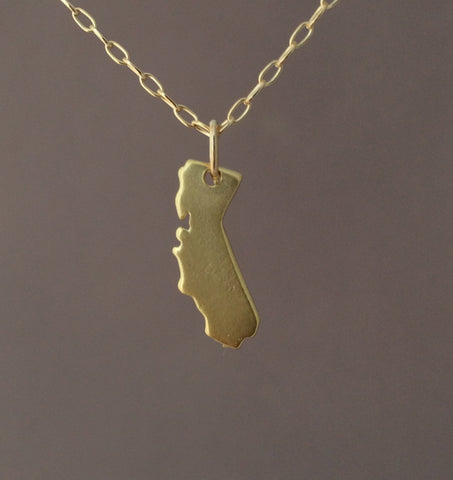 CALIFORNIA Tiny State Necklace