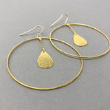 Hoop with Dangling Teardrop Earrings