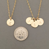 Stamped Initial Disc Necklace