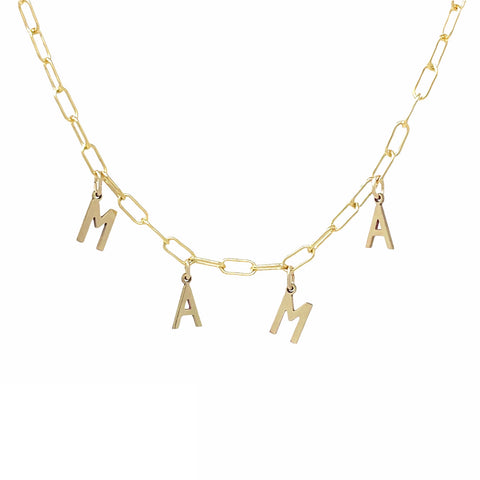 Initial Paperclip Chain Necklace