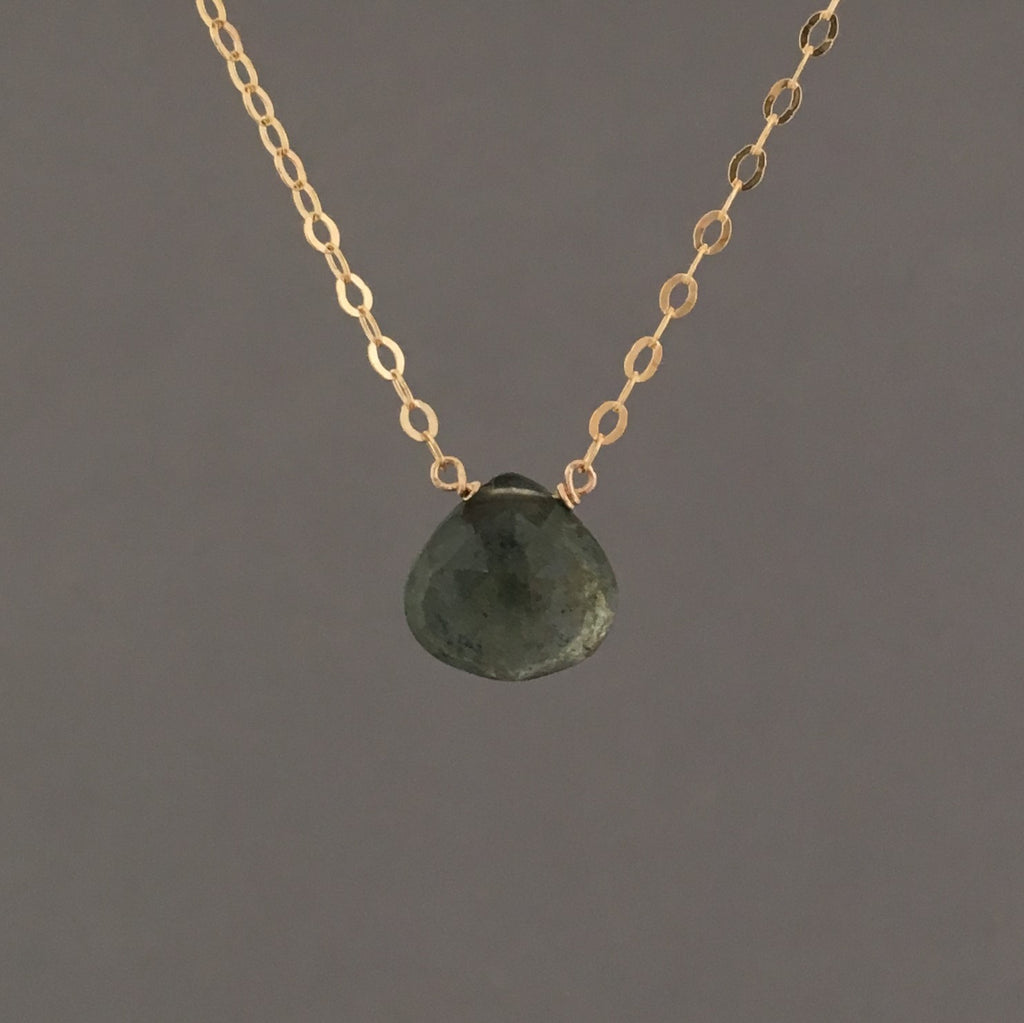 Moss Aquamarine Stone Necklace