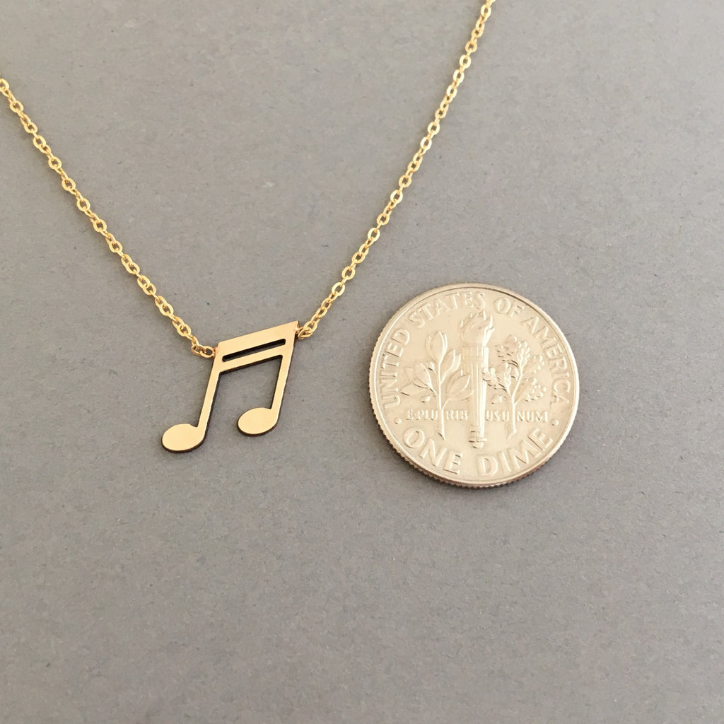 Sterling Silver Music Note Necklace, Music Note Necklace, Treble Clef  Necklace, Birthstone Necklace, Initial Necklace, Gift for Her