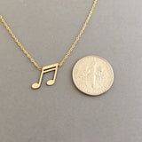 Music Note Necklac in Gold, Silver, and Rose Gold