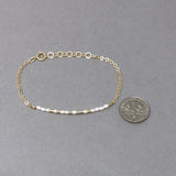 CUSTOM SMALL BAR with STONE Morse Code BRACELET