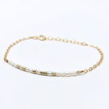 CUSTOM SMALL BAR with STONE Morse Code BRACELET