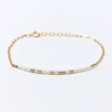 CUSTOM SMALL BAR with STONE Morse Code BRACELET