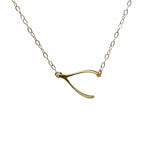 Sideways Wishbone Necklace