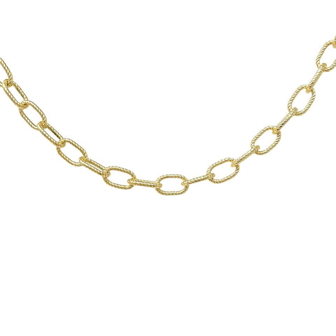 Gold Thick TWISTED LINK Chain Necklace