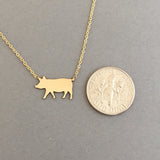 Pig Necklace in Gold, Silver, and Rose Gold