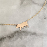 Pig Necklace in Gold, Silver, and Rose Gold