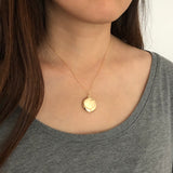 Large Round Gold Fill Locket Necklace