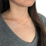 Scattered Dot Disc Gold Fill Necklace also in Rose Gold Fill and Sterling Silver