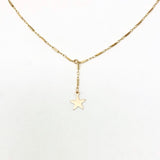 Single Star Bar Lariat Necklace available in Gold or Silver