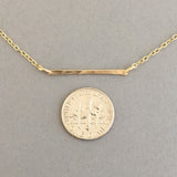 Skinny Hammered Bar Necklace