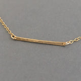 Skinny Hammered Bar Necklace