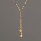 Two Stars Y Lariat Drop Necklace