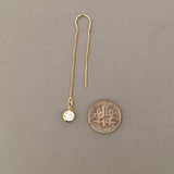 Gold Fill Swarovski Crystal Box Chain Threader Earrings