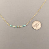 TEAL AMAZONITE Small Bar Morse Code Necklace