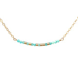 TEAL AMAZONITE Small Bar Morse Code Necklace